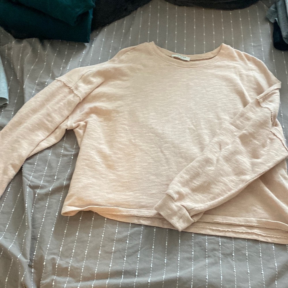 Light blush pink crop sweatsuit